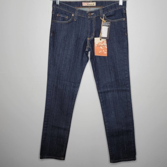 NWT Gracia K Women's Tapered Slim Denim Jeans SIZE 9 MSRP: $148 Dark Wash 32x31 - Picture 1 of 9